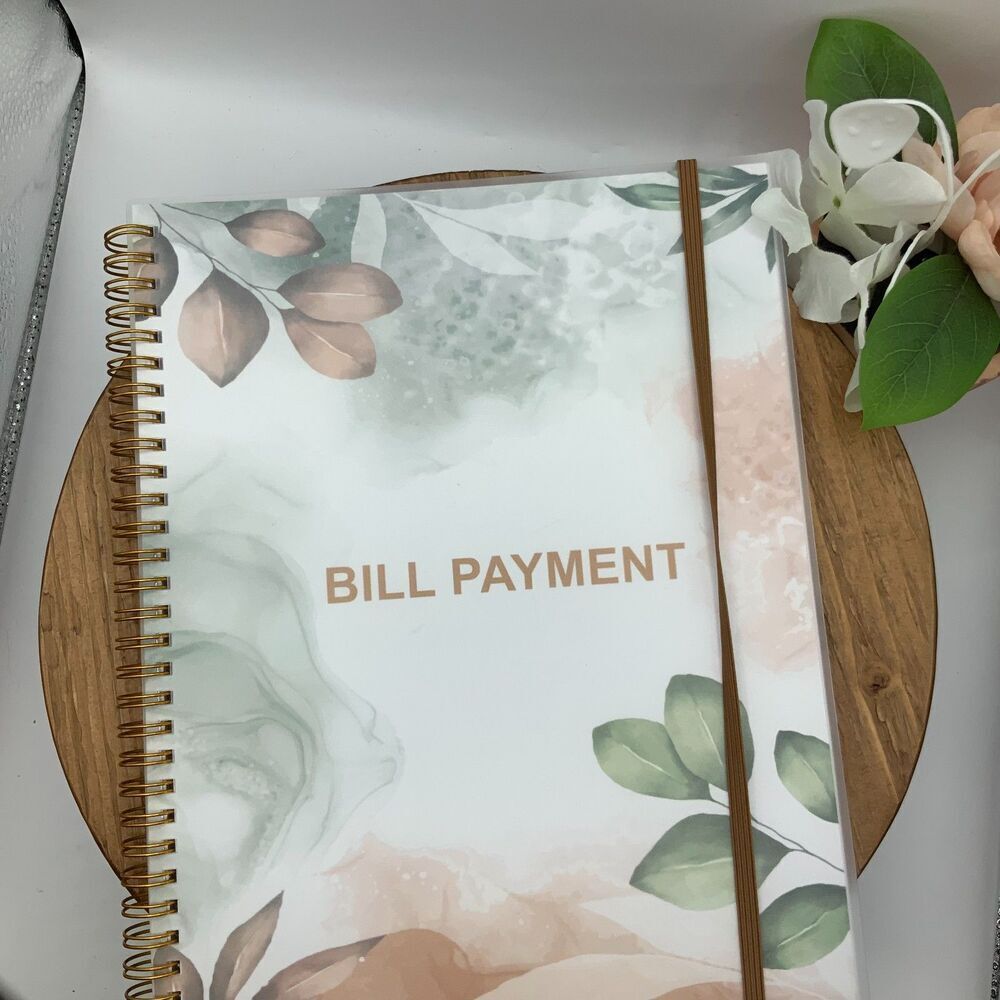 Bill Payment Checklist Tracker Spiral Pocket in The Back Organizer or Planner